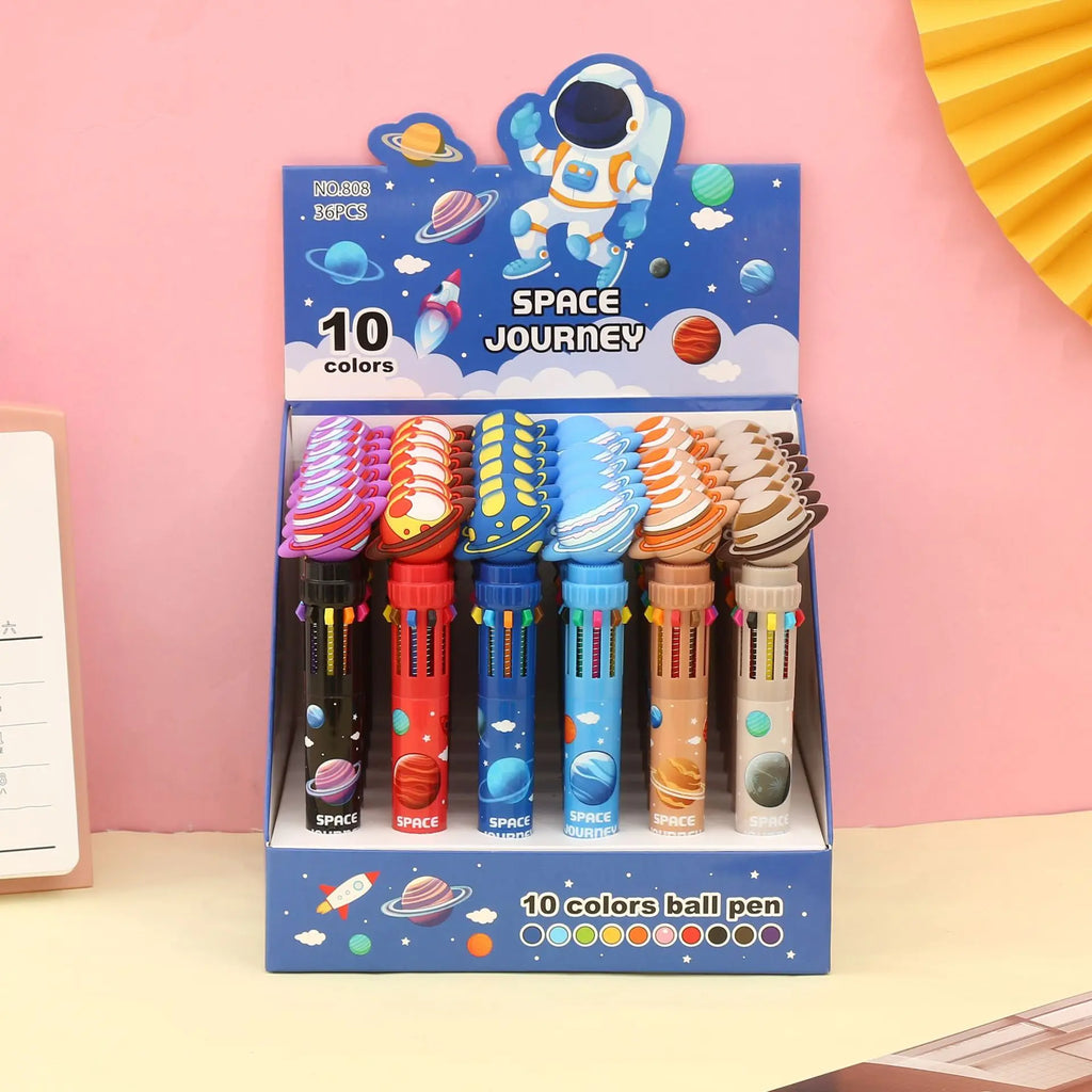 10-Color Astronaut Ballpoint Pen Set